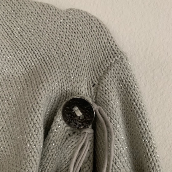 Pure Handknit Draped Metallic Knit Cardigan - Picture 8 of 8